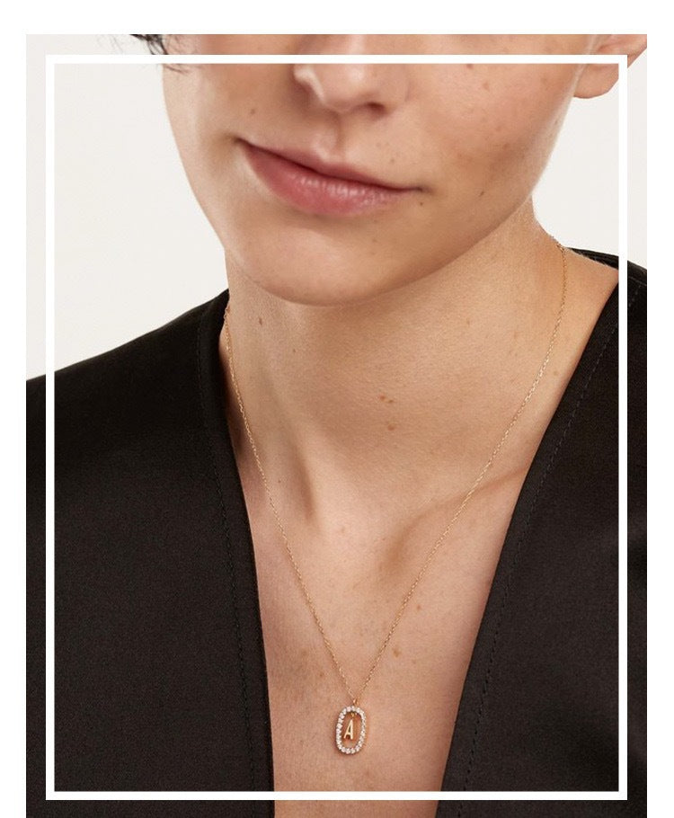 Wholesale Twenty Six Alphabet Pendants Copper Necklaces