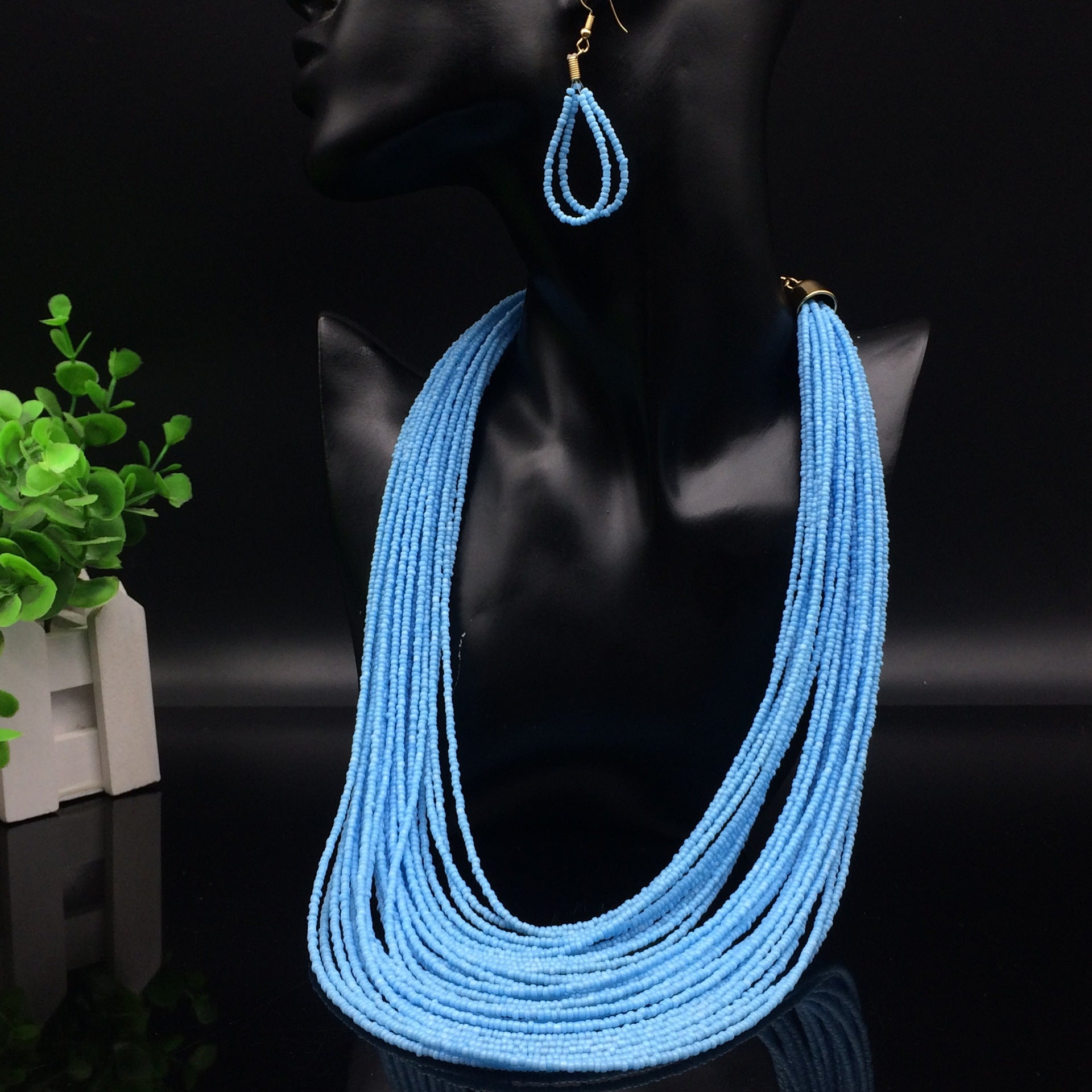 Wholesale Ethnic Style Long Acrylic Beads Earrings Necklace