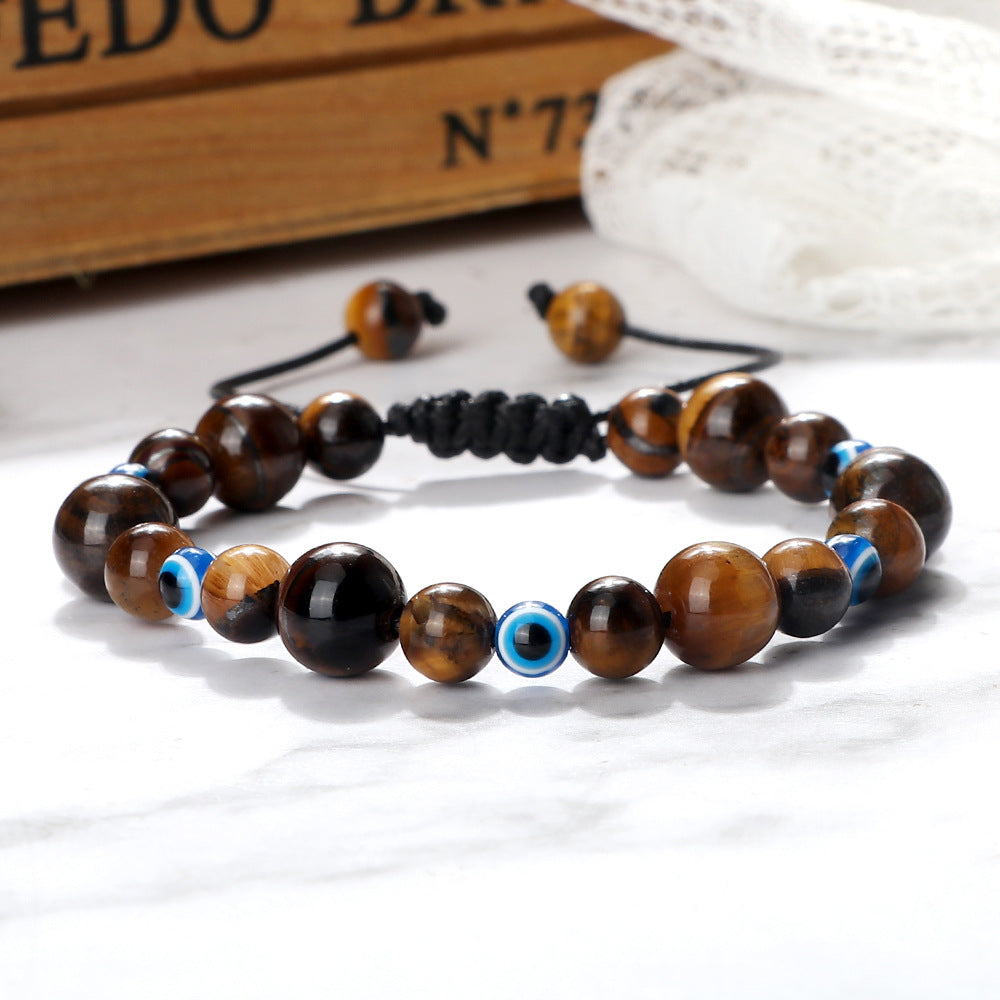 Wholesale Creative Spacer Size Beads Woven Tandem Combination Bracelet Adjustable Devil' s Eye Pendant Bracelet