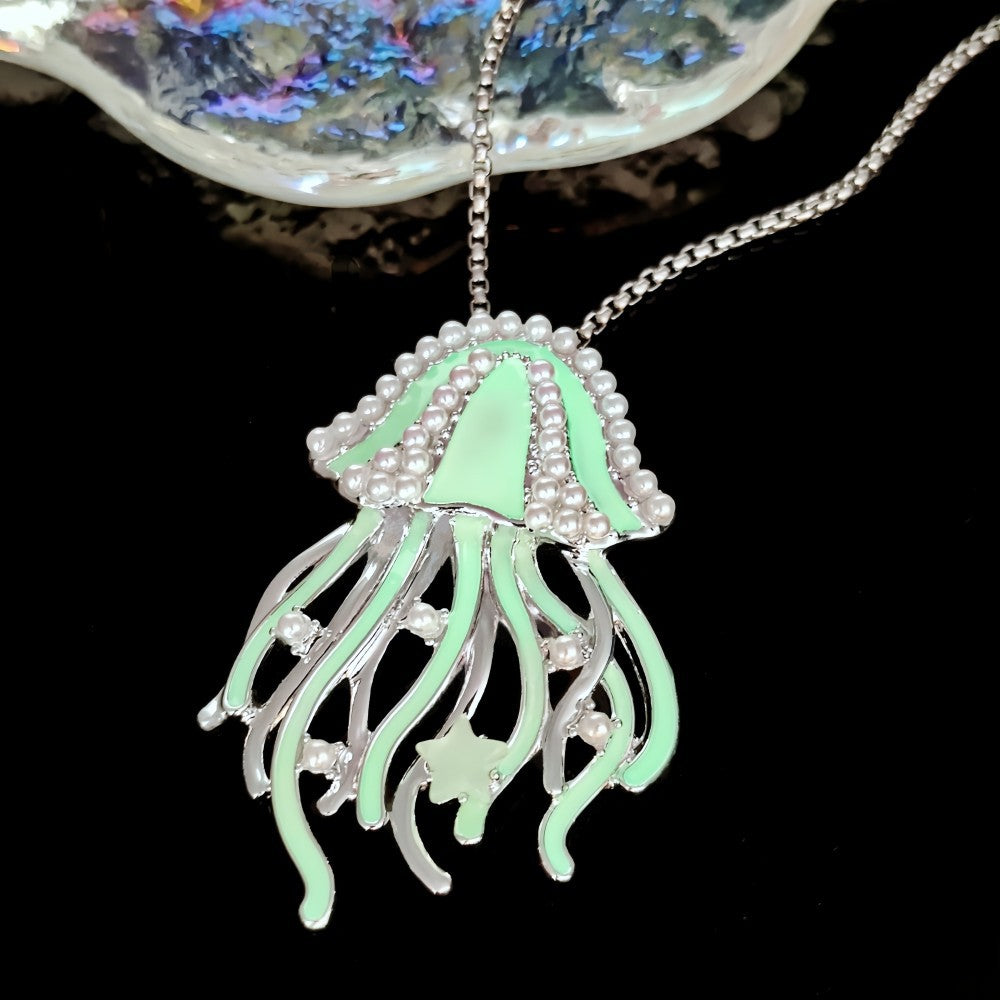 Wholesale Beach vacation  deep sea dream  night glow jellyfish  fluorescent necklace