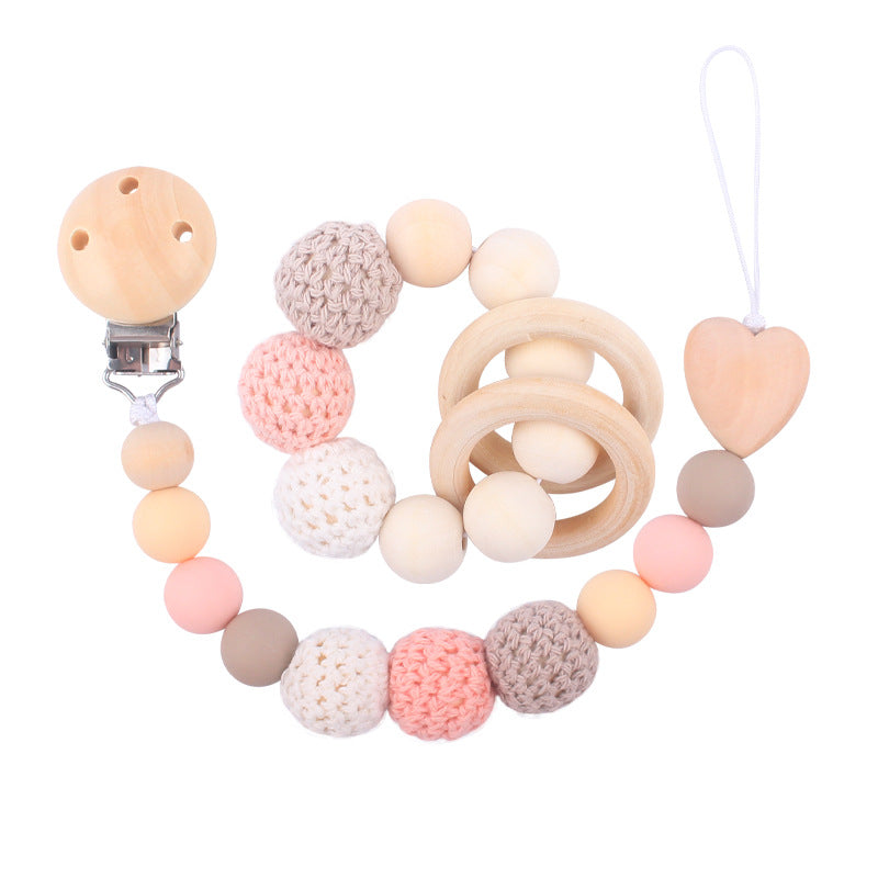 Wholesale DIY Yarn Ball Baby Teether Pacifier Chain