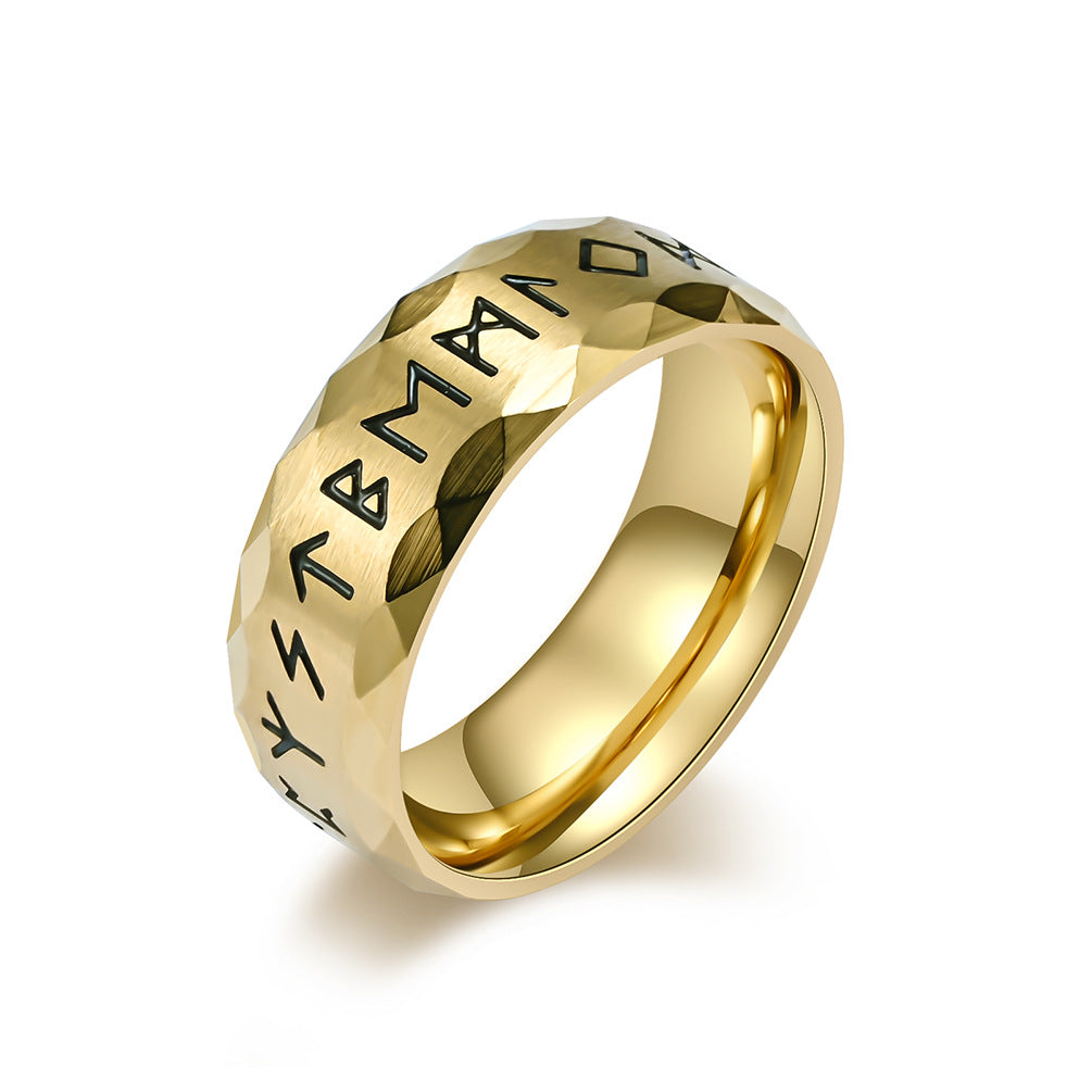 Wholesale Vintage text titanium steel ring