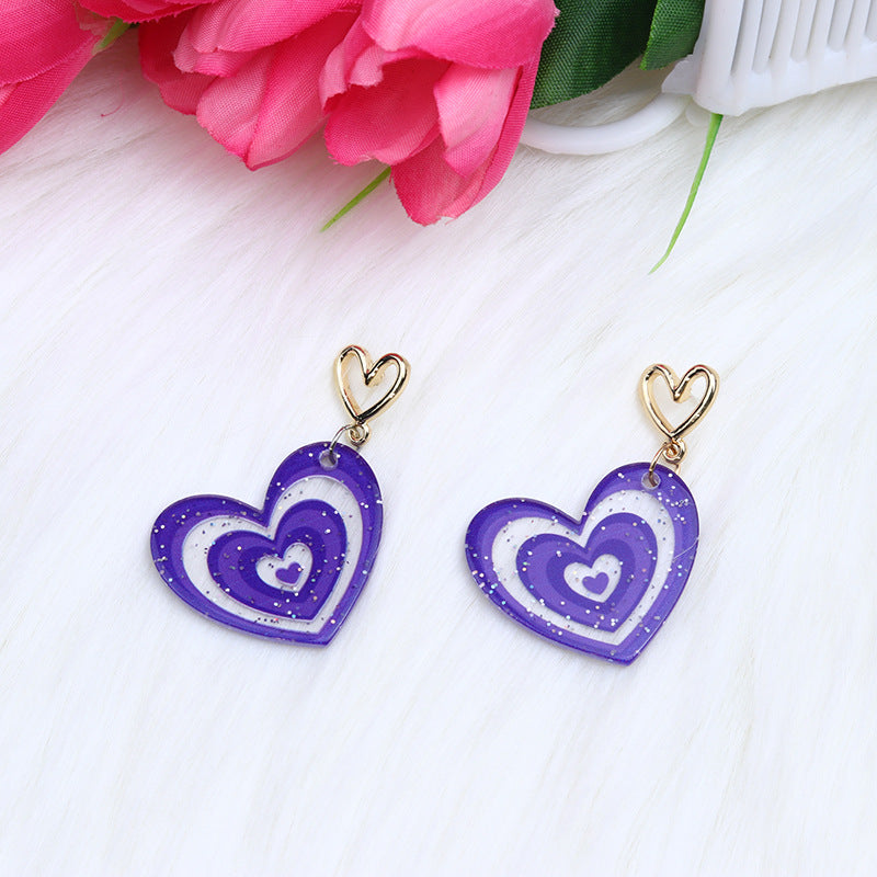 Wholesale Valentine's Day Heart Acrylic Earrings
