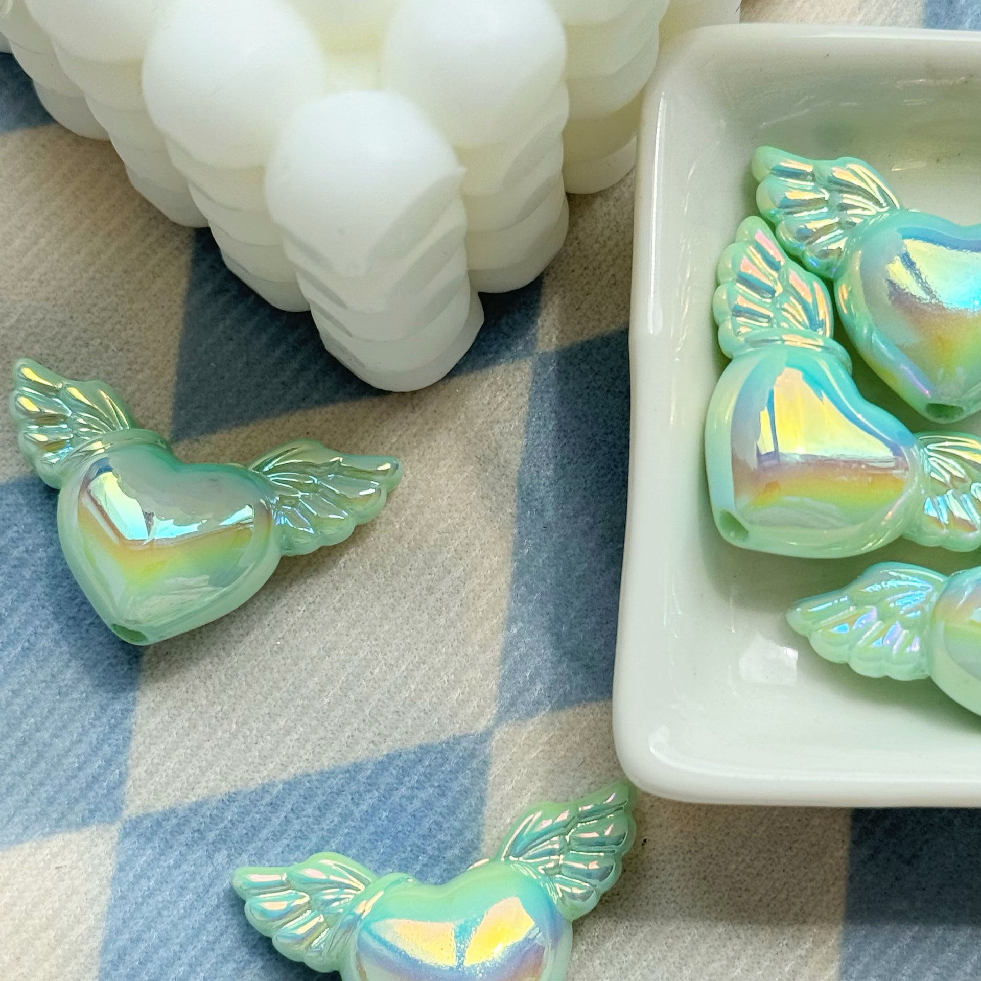 Wholesale 10pcs Colorful Angel Love Acrylic Beads