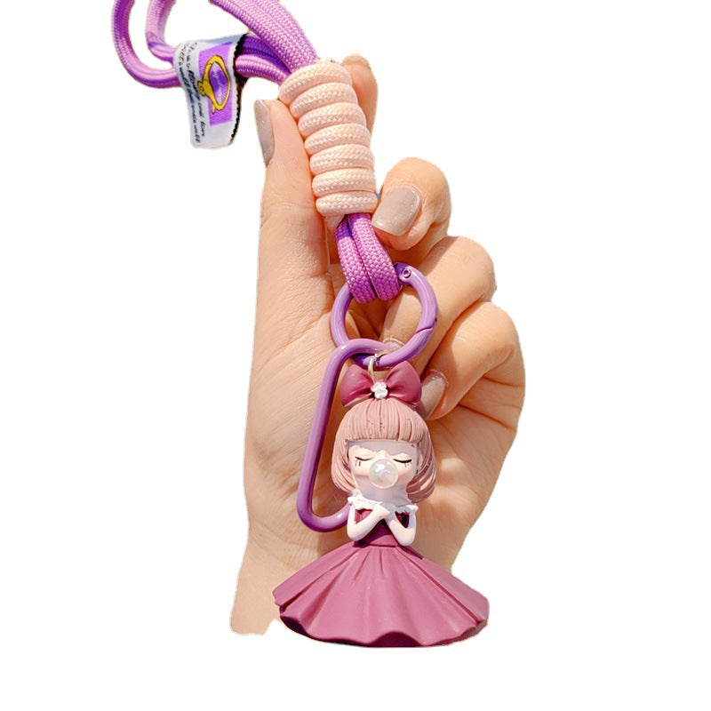 Resina al por mayor llavero linda chica