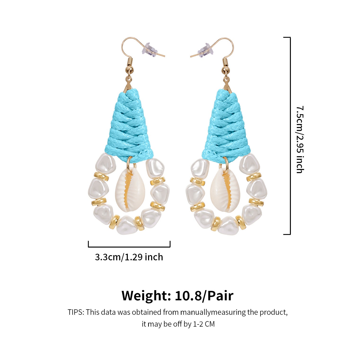 Wholesale Holiday-inspired hand-beaded Bohemian rice bead earrings