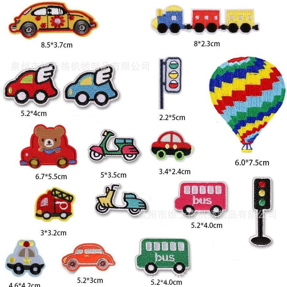 Wholesale Cartoon car small children' s embroidery DIY Patches