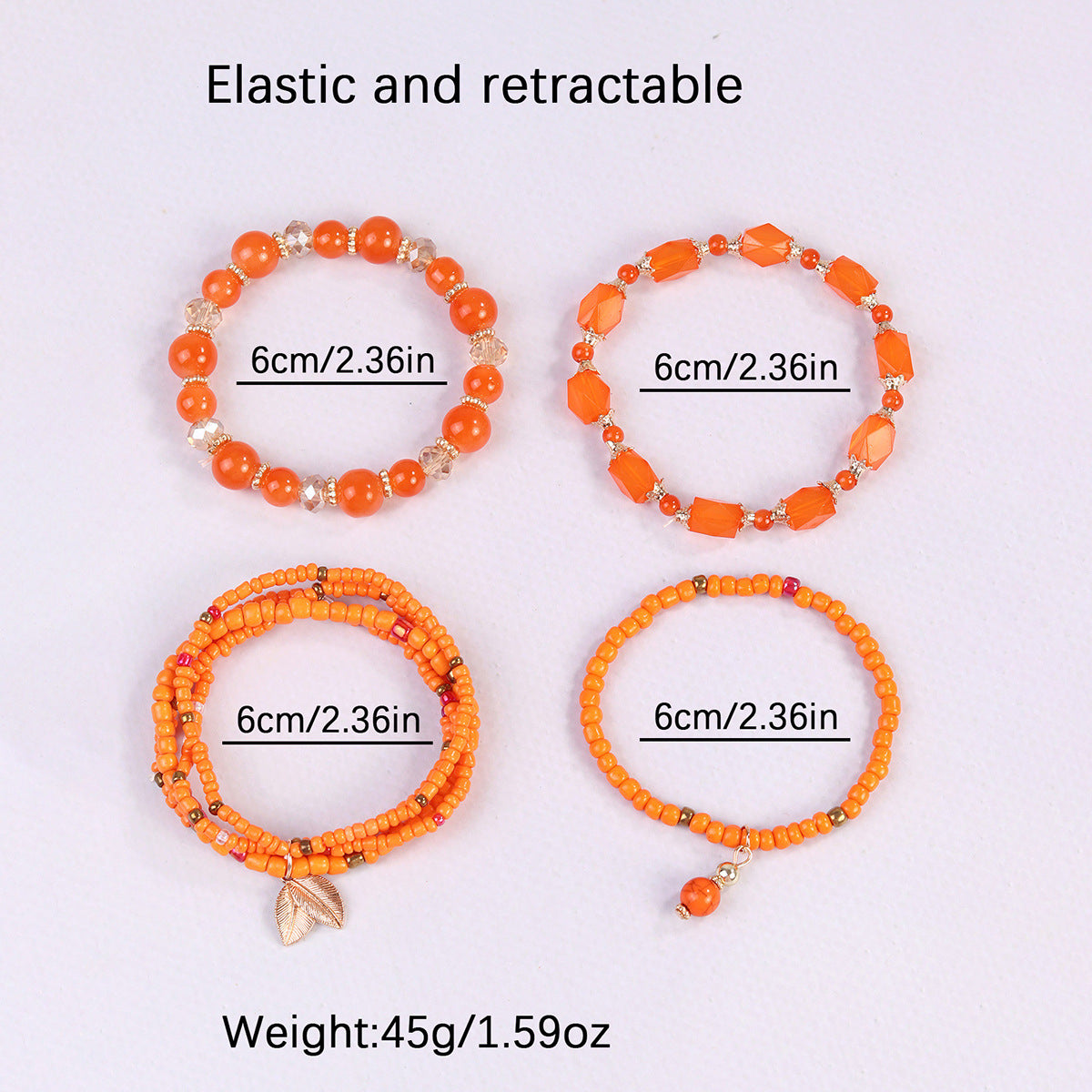 Wholesale  Bohemian Multi-Layered Beaded Leaf Pendant Bracelet