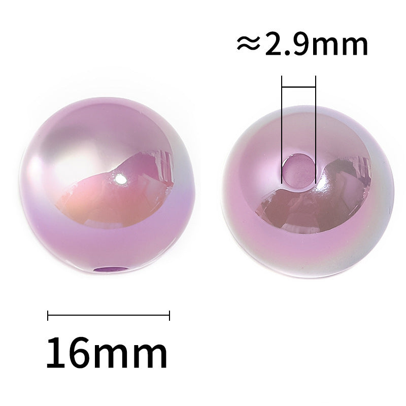 Wholesale Random 100pcs Colorful round jelly cat eye acrylic beads