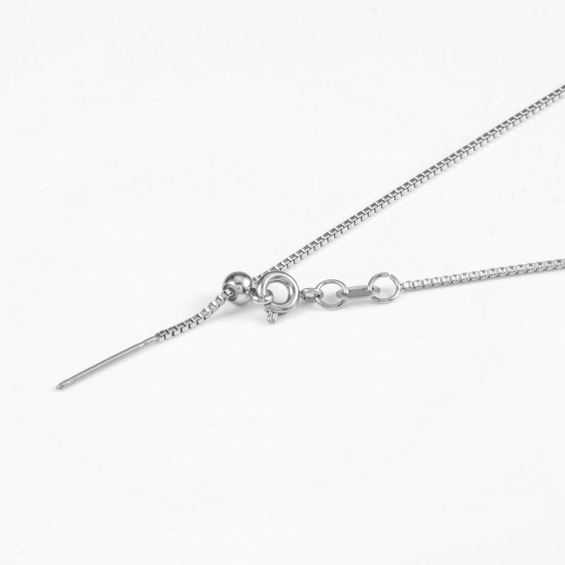 Wholesale Titanium Steel Needle Type DIY With Chain Beaded Stainless Steel Universal Adjusting Chain Necklaces