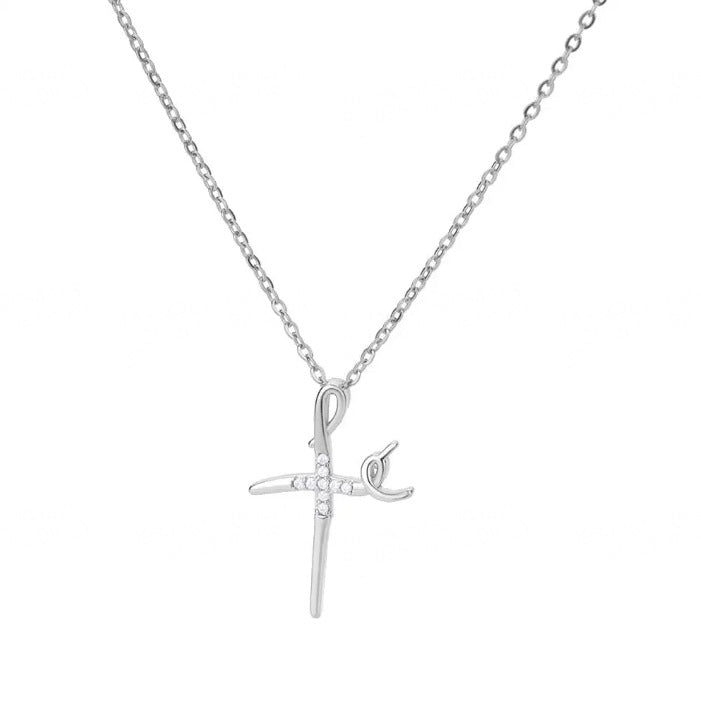 Wholesale Copper Micro-inlaid Zircon Fashion Snake Cross Necklace