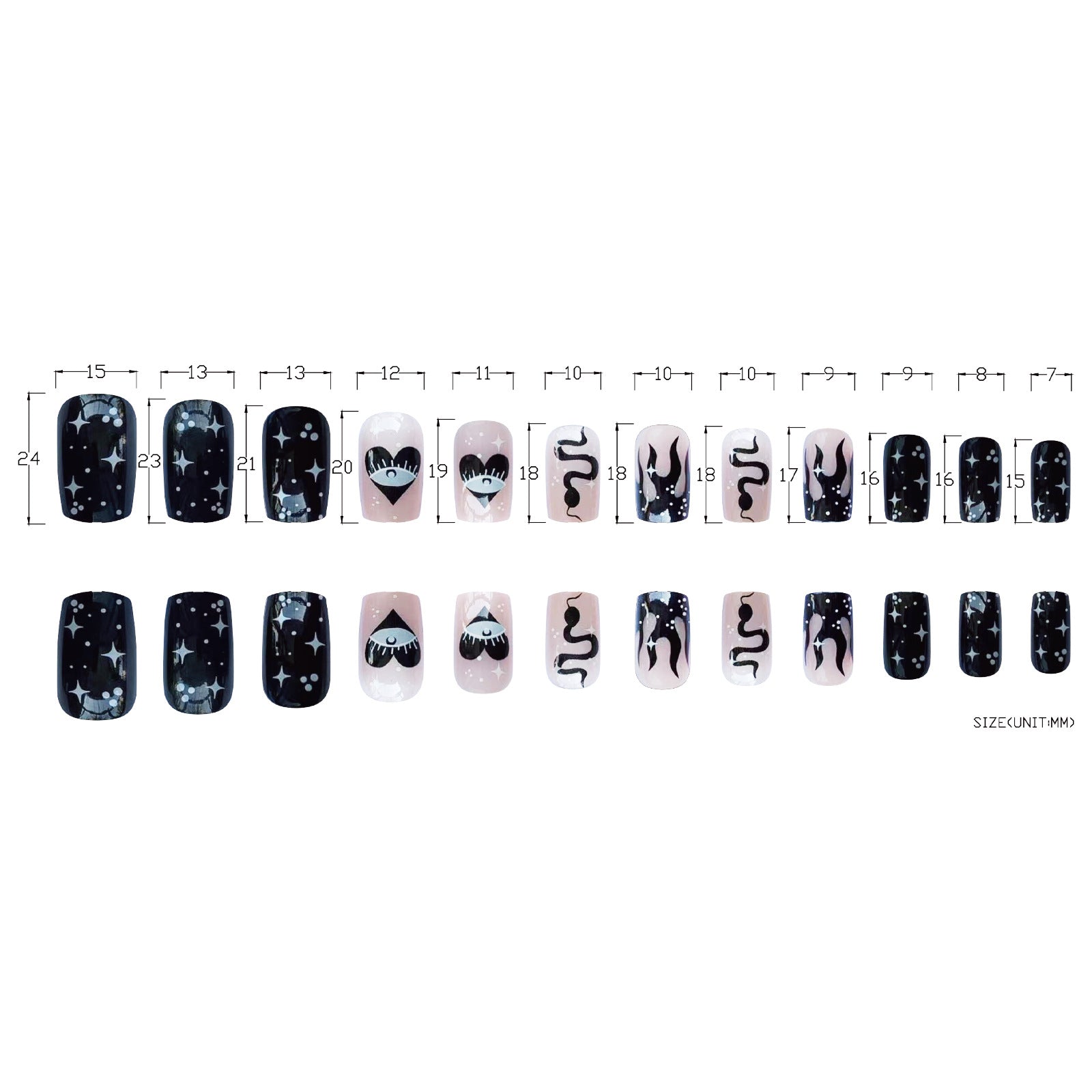 Wholesale Black Snake Devil Eyes Nail Stickers