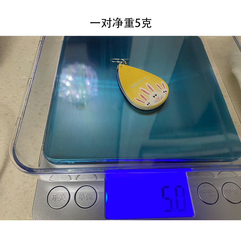 Wholesale arrival St. parcret festival leather Easter white rabbit leather earrings