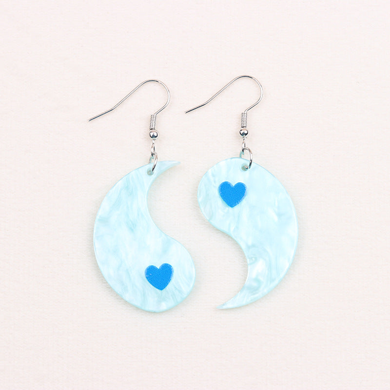 Wholesale 2pairs/pack Chubby Water Drop Love Acrylic Earrings