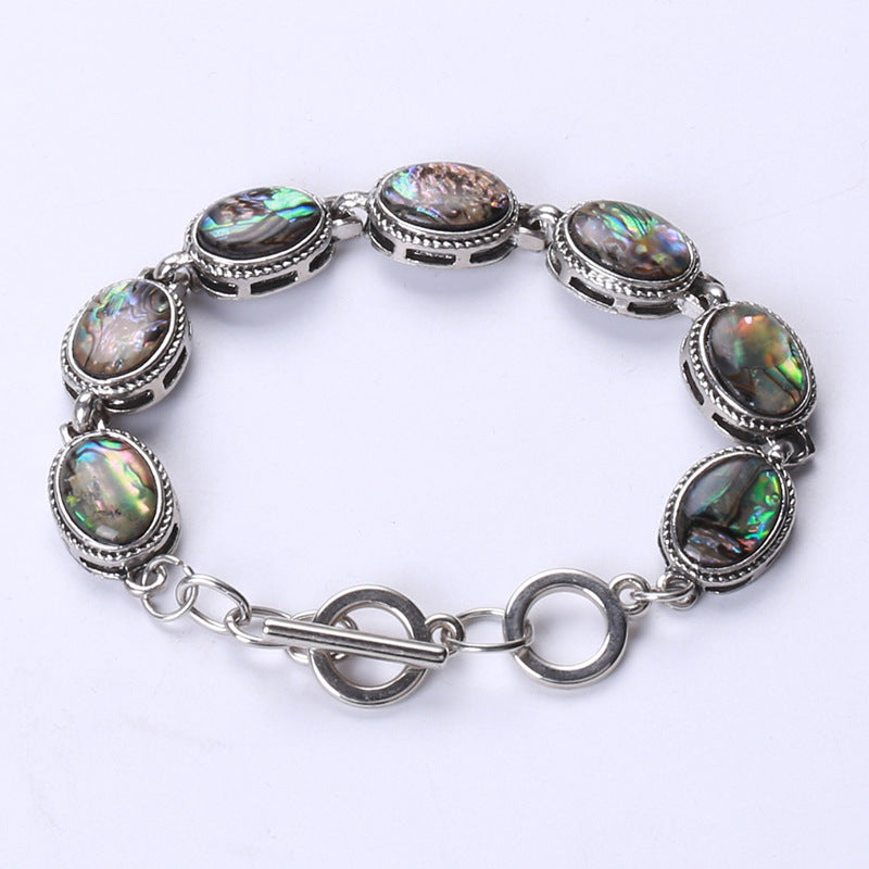 Wholesale Water Drop Round Natural Abalone Shell Bracelet