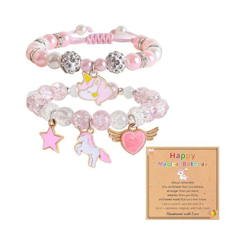 Wholesale Sparkling Crystal Easter Gold Bead Pink Rabbit Bracelet