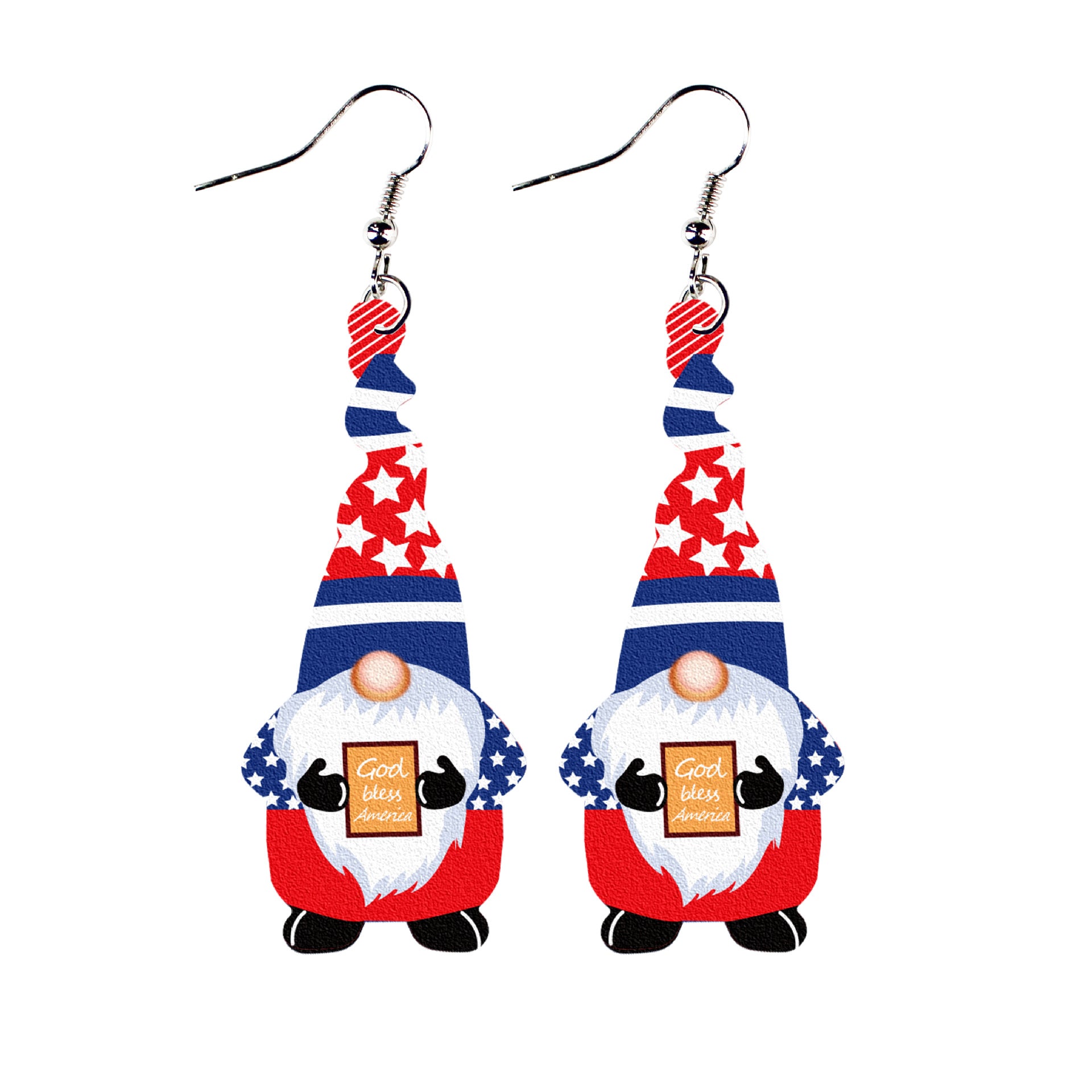 Wholesale Gnome Elf Stars and Stripes Leather Earrings
