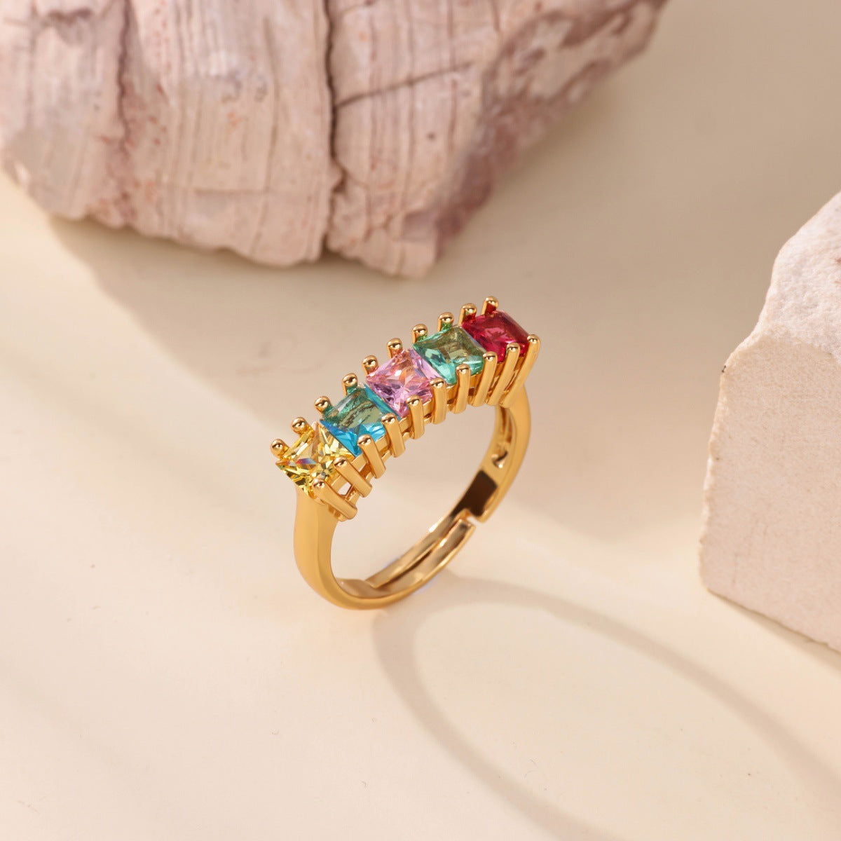 Wholesale gold-plated open ring double-layer ring luxury index finger ring