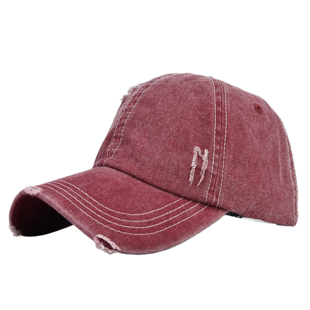 Wholesale Cotton Vintage Denim Ripped Baseball Cap