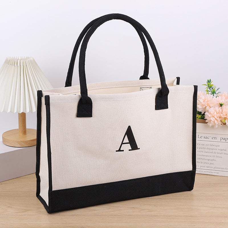 Wholesale Canvas Hand Letters Thickened Shopping Tote Bag