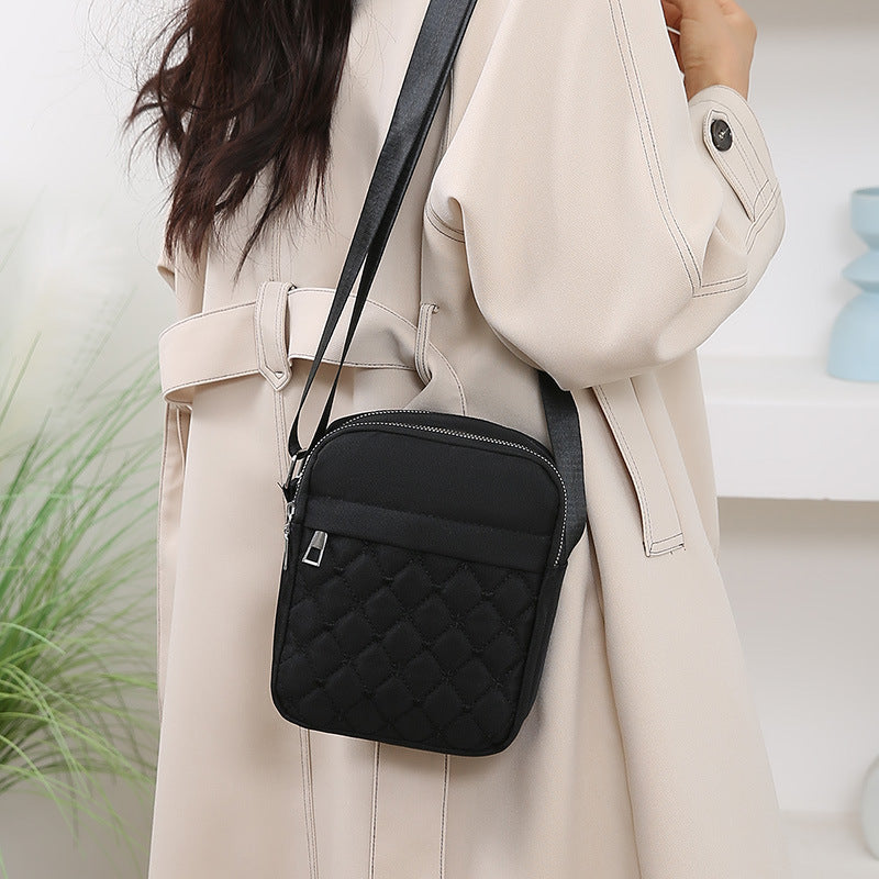 Wholesale Oxford Cloth Shoulder Bag Embroidered Thread Diamond Cross Body Bag Leisure Mobile Phone Bag Travel Bag