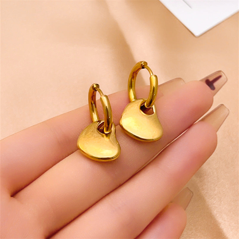 Wholesale Stainless Steel Heart Shape Drop Earrings