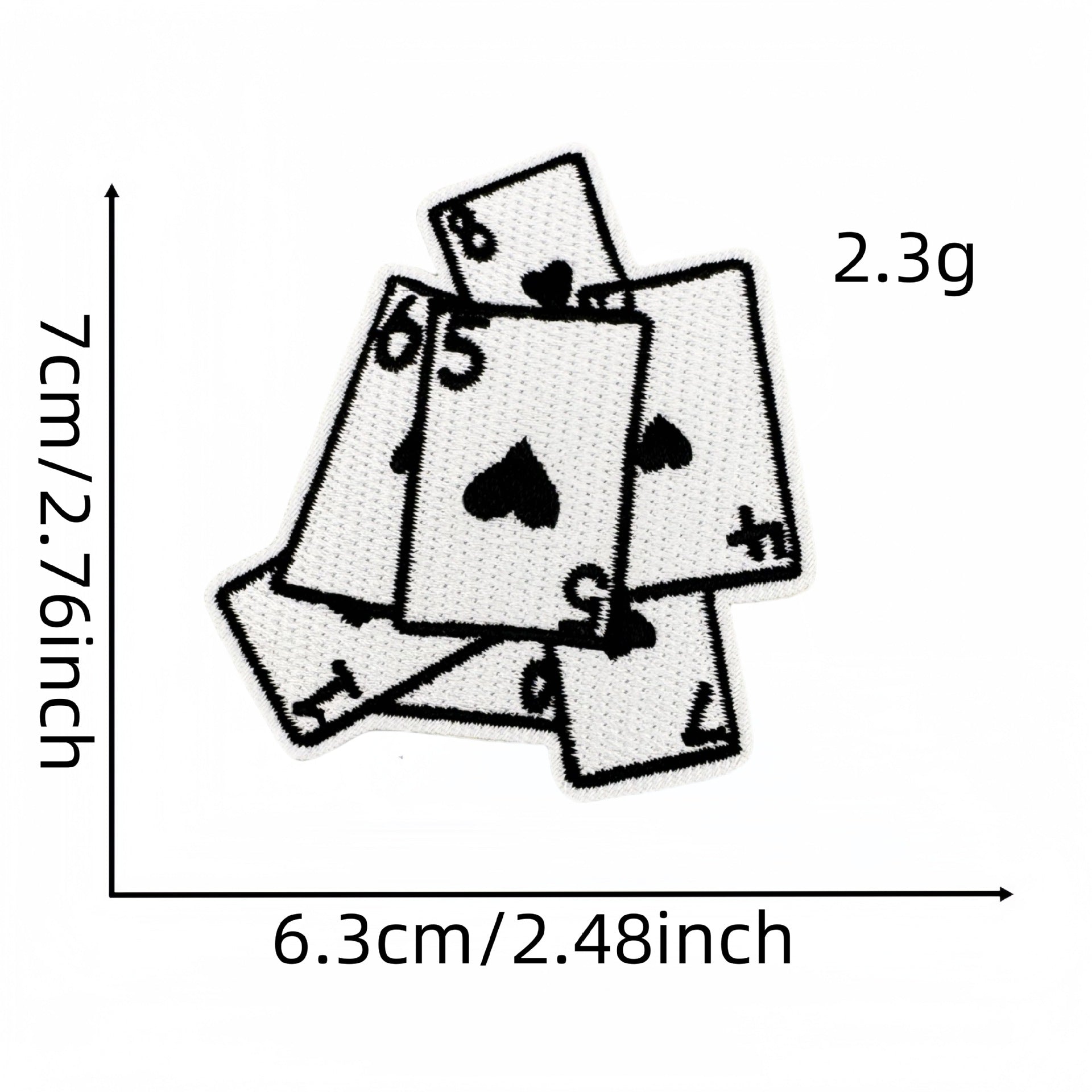 Wholesale  Poker Series Embroidery Cloth Stickers Love Heart Decoration DIY  Patch