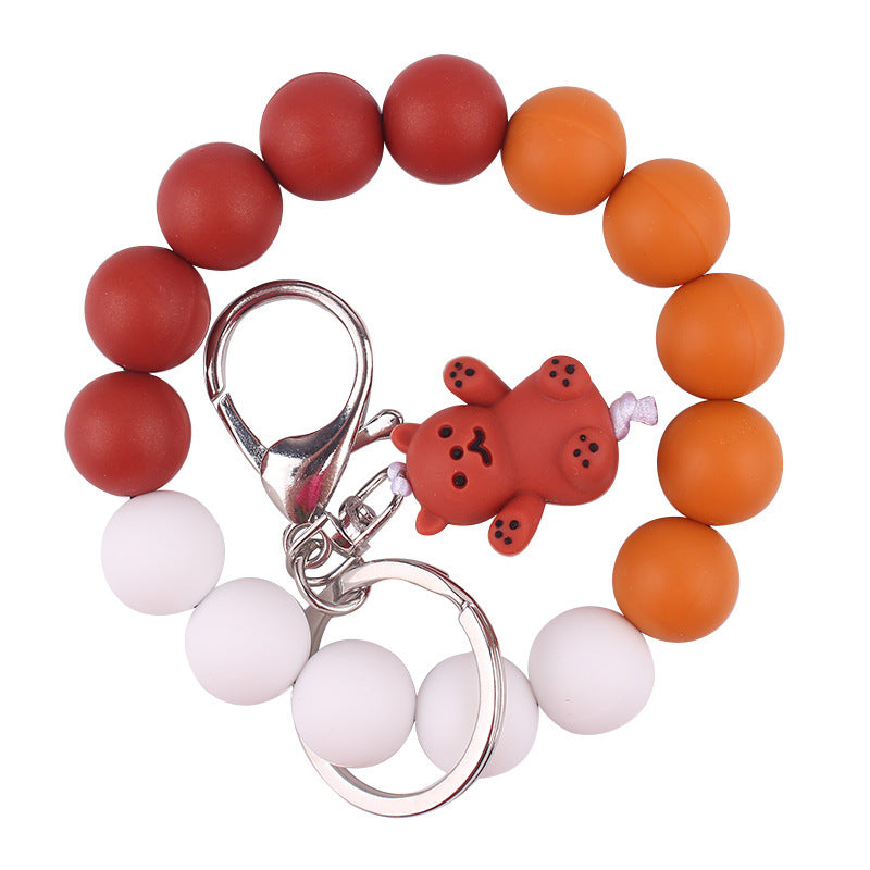 Wholesale 3pcs Cartoon Animal Keychains and Beaded Pendants