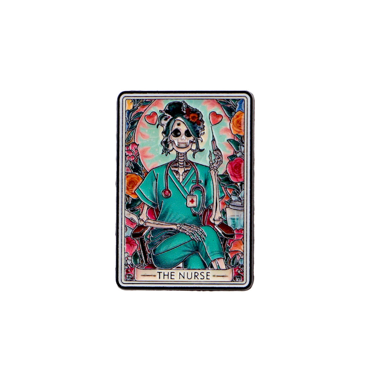 Wholesale Skeleton nurse brooch cartoon metal badge accessories