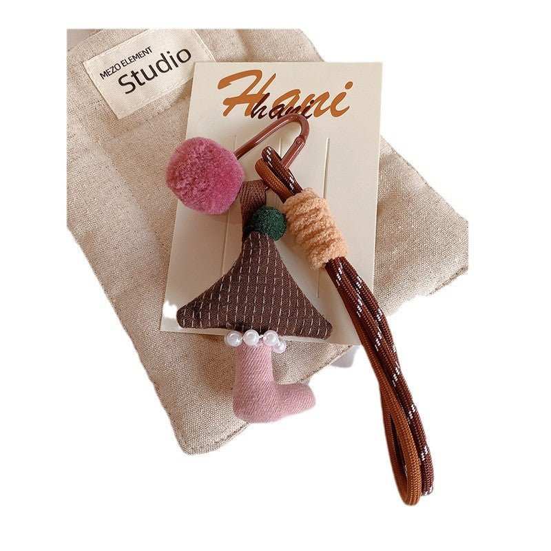 Wholesale Fresh Mori Korean Style Fabric Mushroom Car Keychain Pendant Bag Pendant Mobile Phone Chain