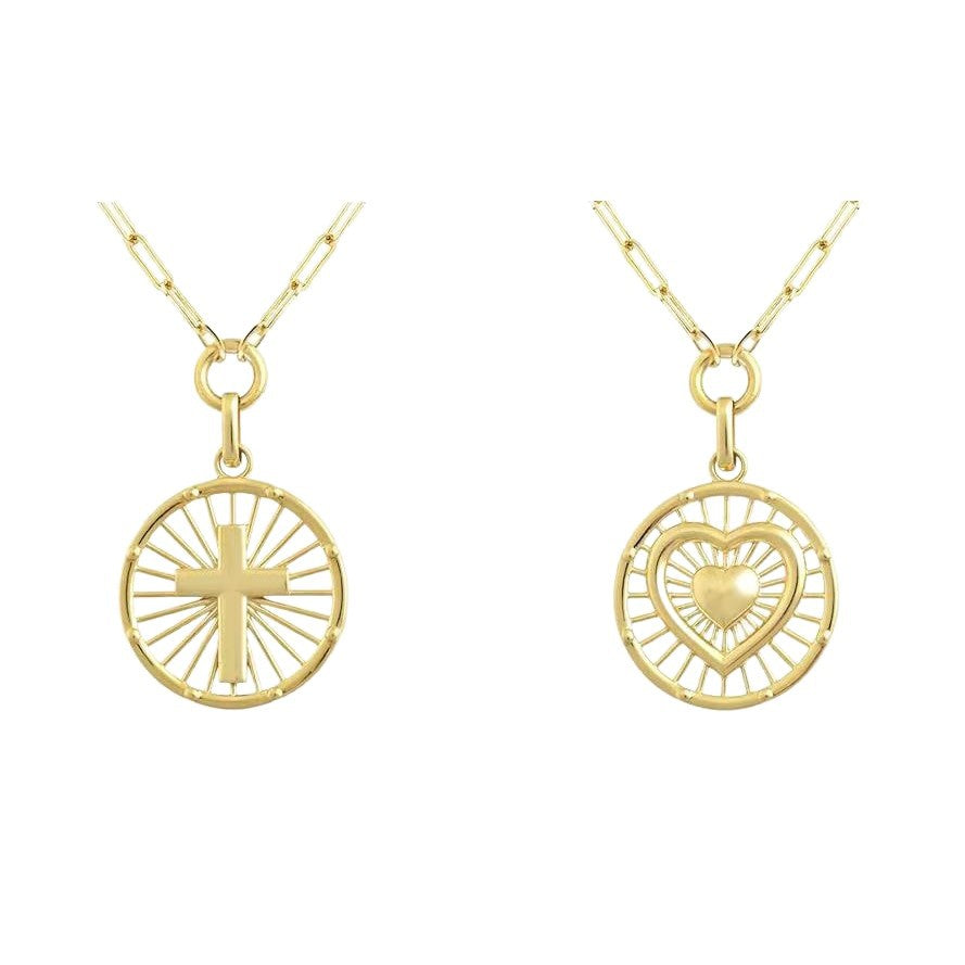 Wholesale 10pcs Faith Light Luxury Hollow Love Cross Necklace