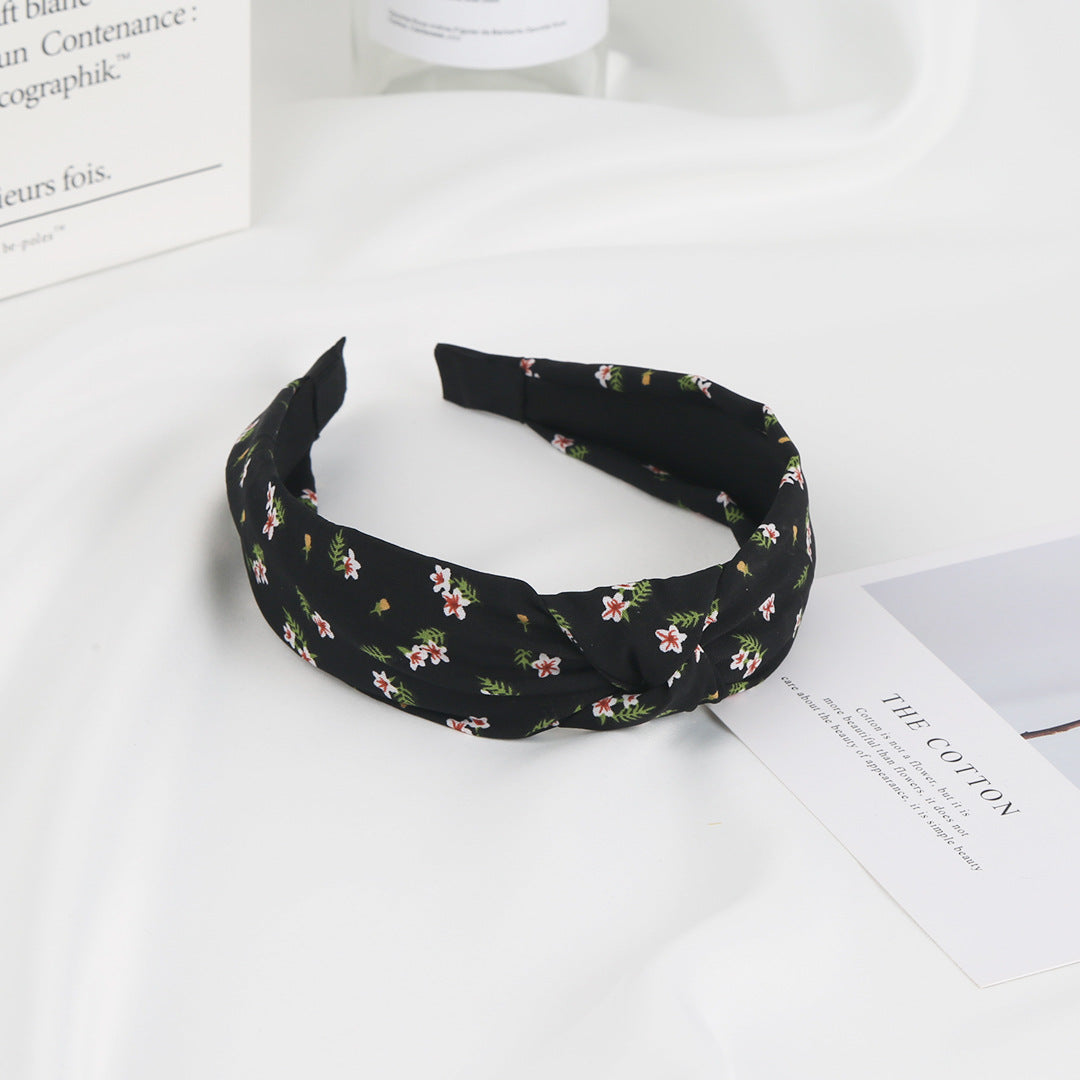 Wholesale Small Flower Fabric Woven Wide Edge Hair Bands