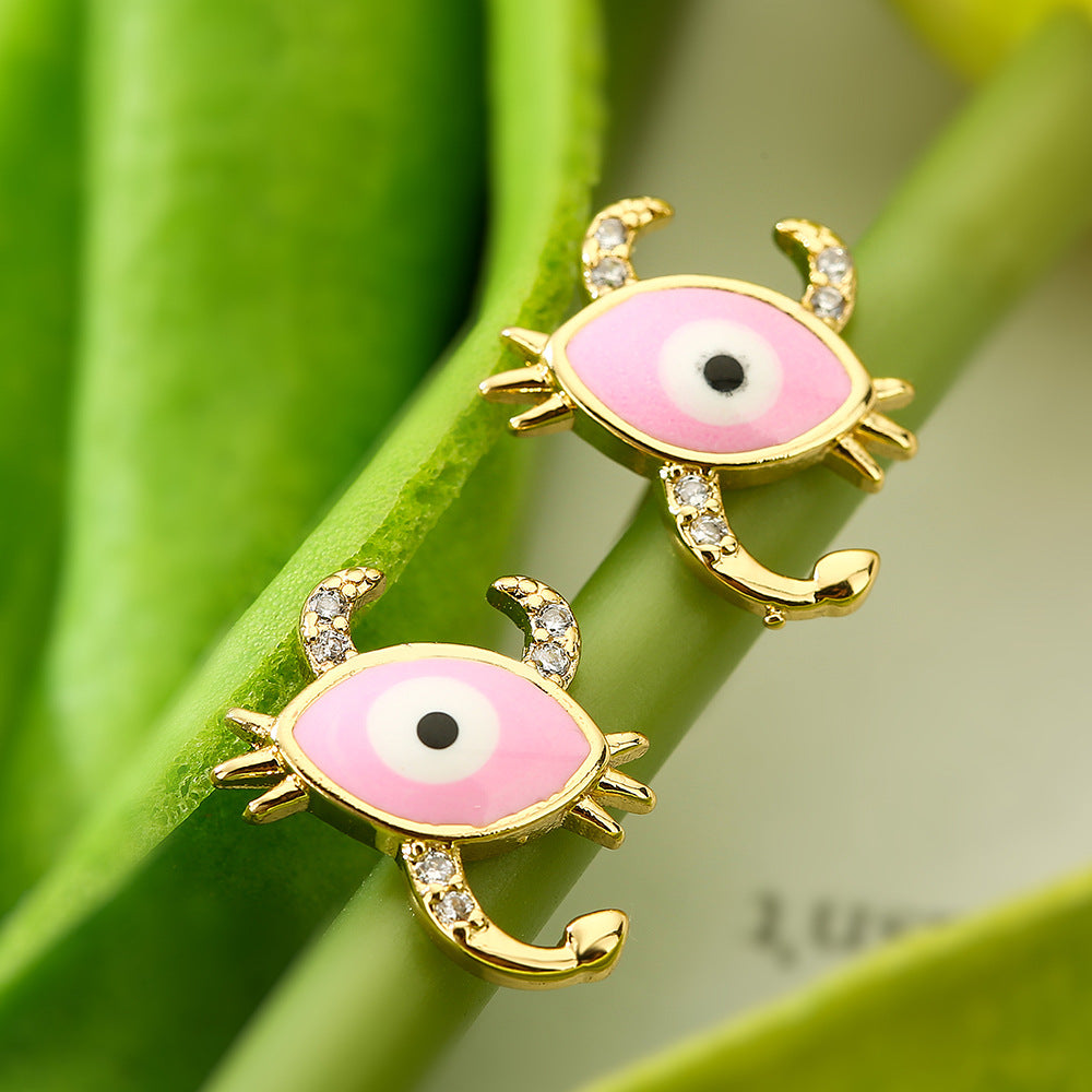 Pendientes geométricos de ojo geométrico de copre de cobre al por mayor