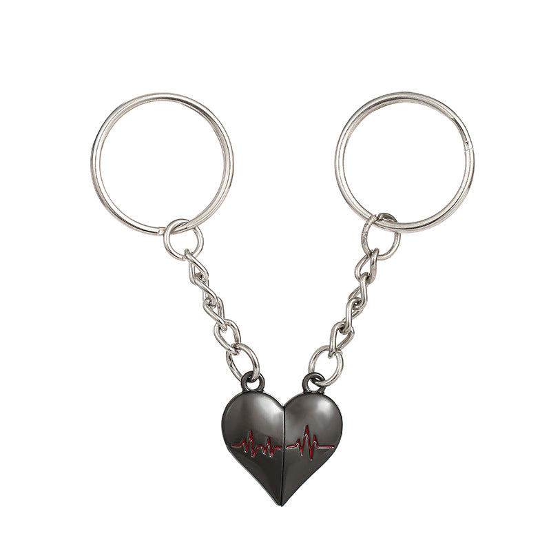 Wholesale Love ECG Lovers Magnetic Suction Keychains