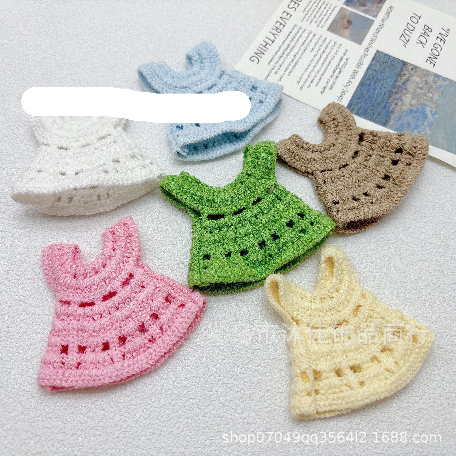 Wholesale 2pcs/pack 13cm Handdog Cotton Doll Skirt Handmade Plush Toy Woven Doll Clothes