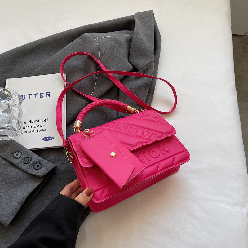 Wholesale Solid Color Embossed Shoulder Bag