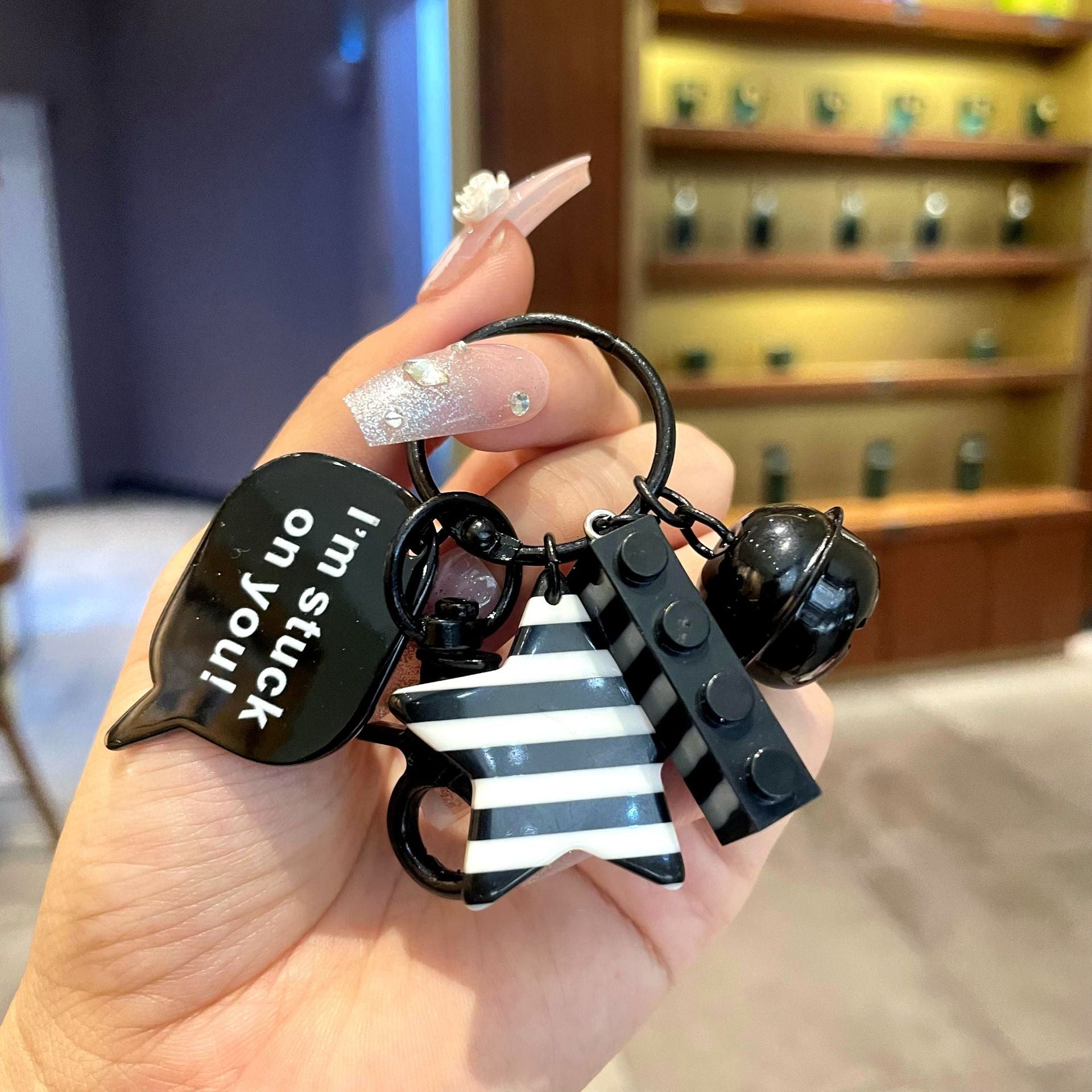 Keychain de bloque de bloques de construcción acrílico al por mayor