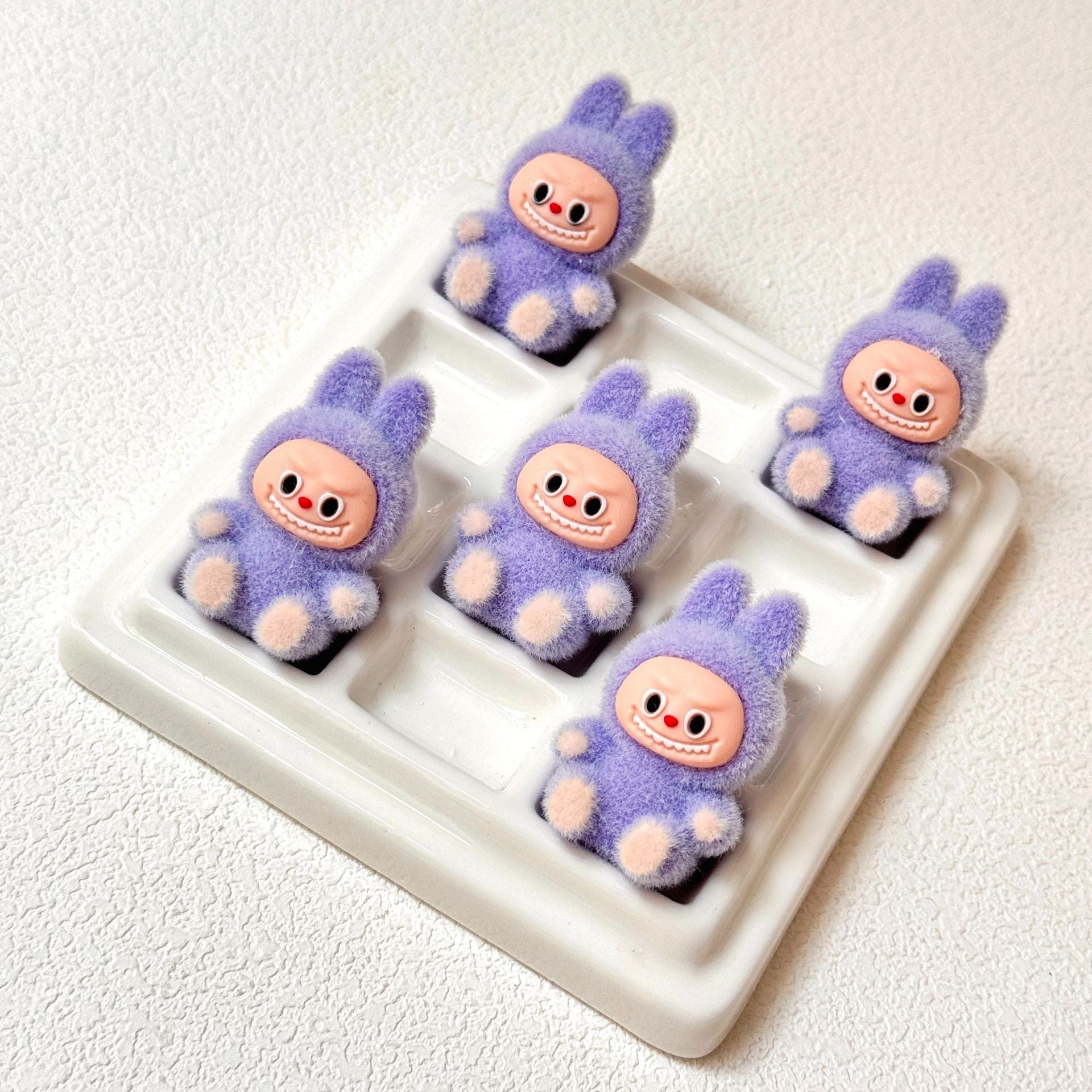 Wholesale 10pcs Cartoon flocking sitting beads OLY Exclusive