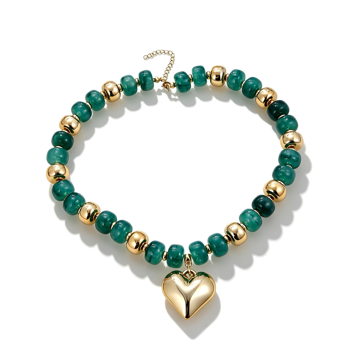 Wholesale Dopamine Color Block Heart Choker Necklace Women S Resin Summer Fashion Jewelry Gift
