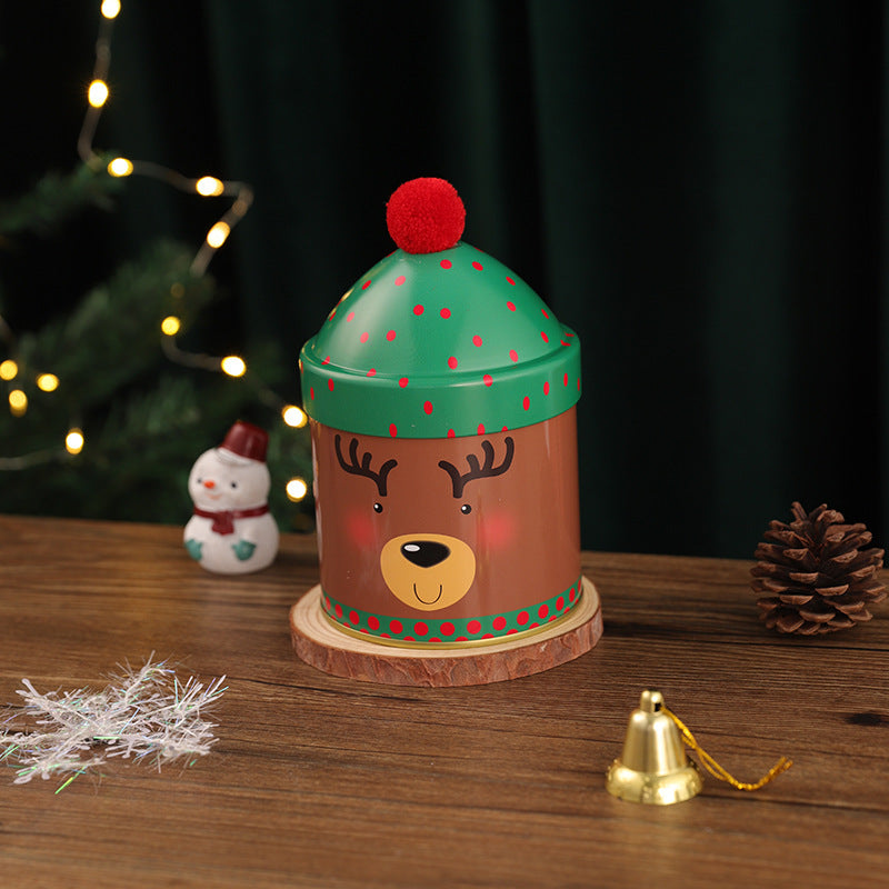 Wholesale Candy Bucket Christmas Hat Metal Storage Box