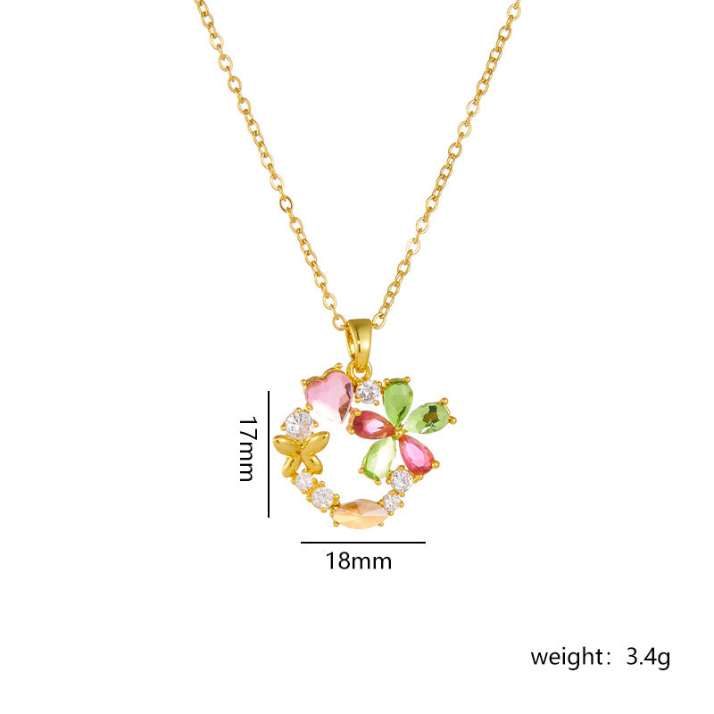 Wholesale love necklace flower pendant