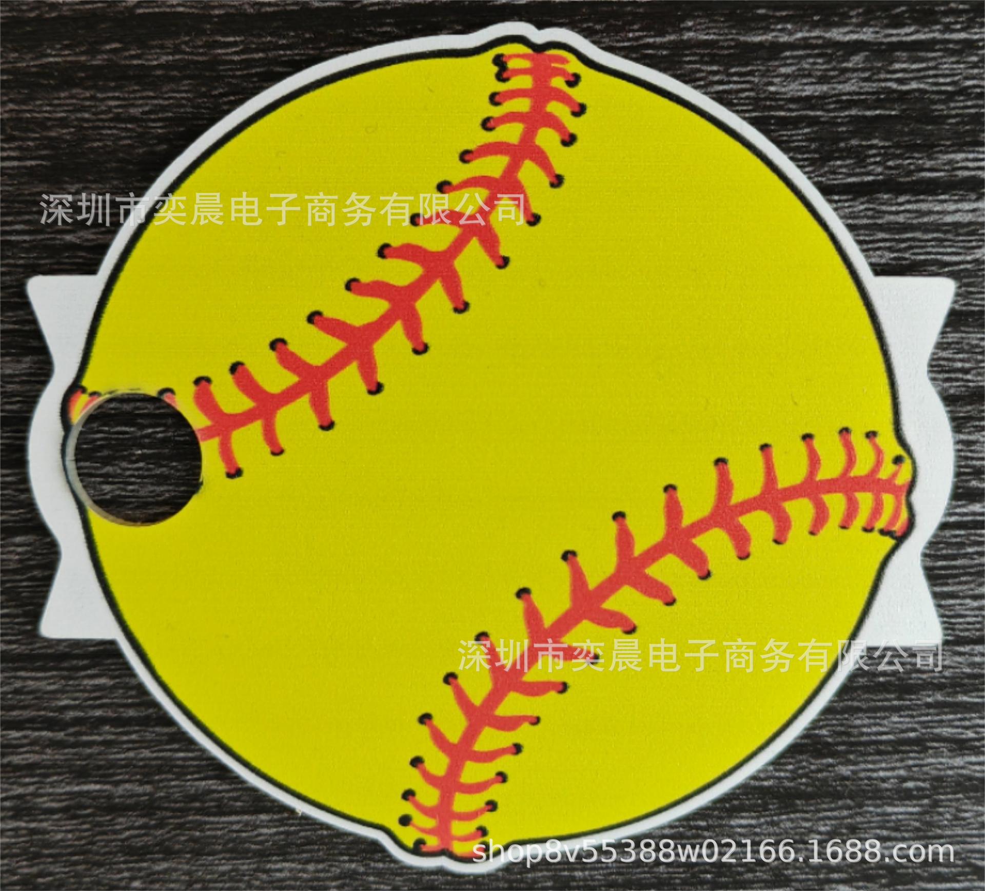 Wholesale New sports ball series acrylic baseball cup lid decorated with brand-name plates