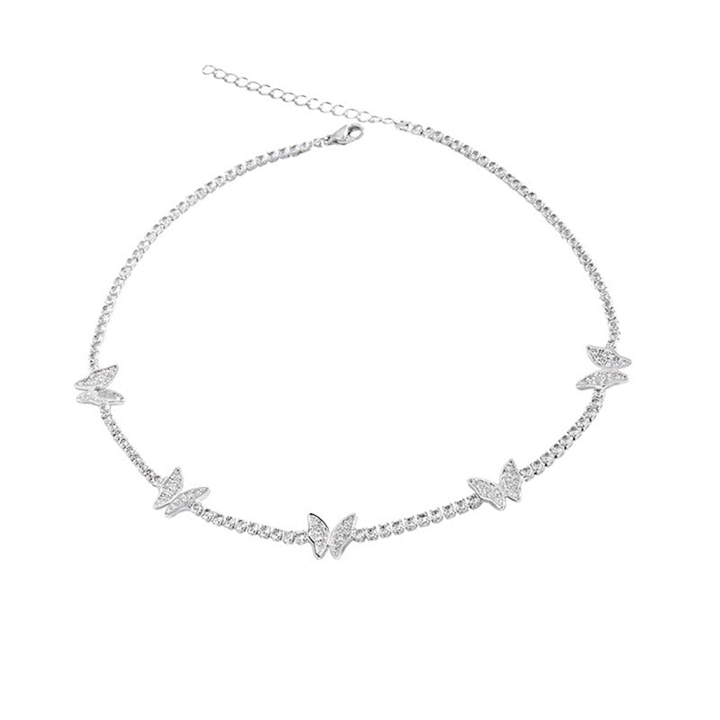 Wholesale Diamond Butterfly Necklace Clavicle Chain