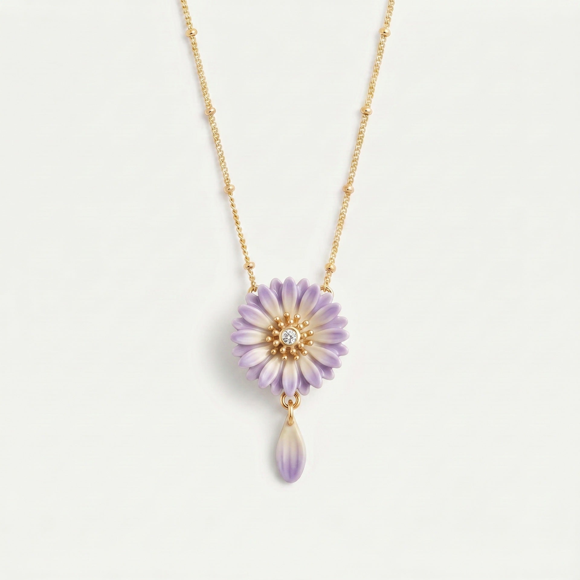 Wholesale Handmade Vintage Layered Flower Necklace With Gold Chain Pink Carnation Gradient Chic Fashion Accessory For Gift And Resale
