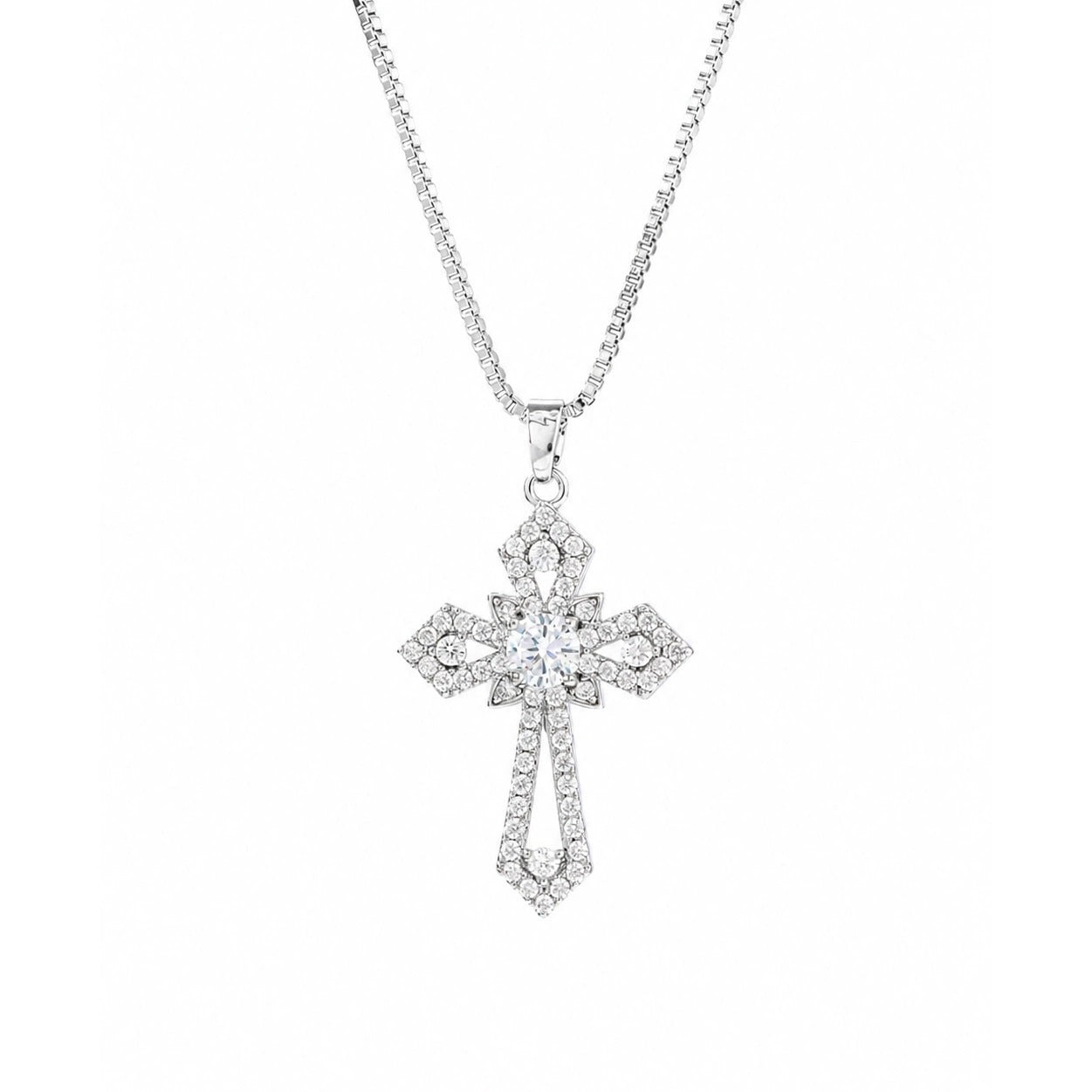 Wholesale Hip Hop Full Set Moissanite Cross Pendant Necklace Fashion Jewelry Accessory Casual Party Gift Boutique Resale