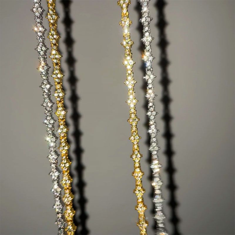 Wholesale n Flower shaped Full Diamond Alloy Collarbone Necklace