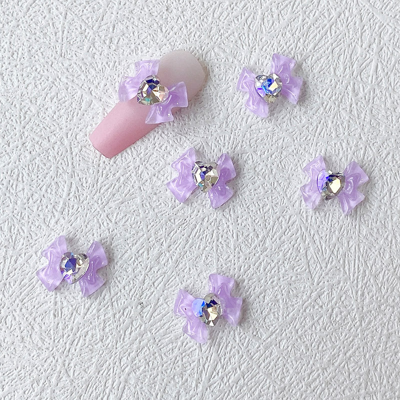 Wholesale 10PCS/Pack Bow DIY Resin Nail Stickers