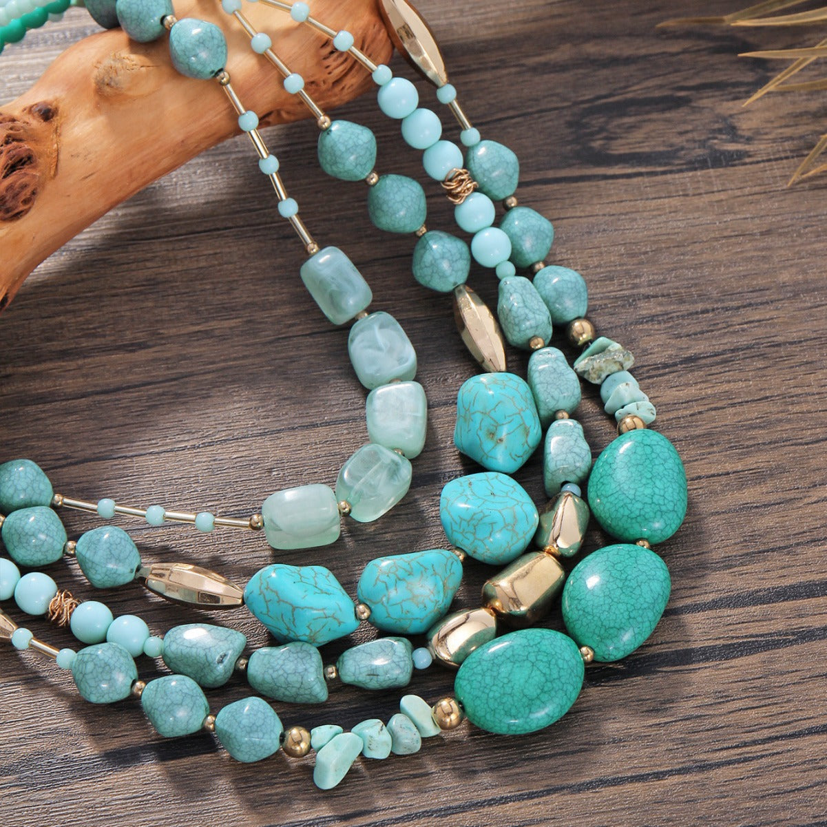 Wholesale Multi-layer Turquoise Fashion Beaded Necklace