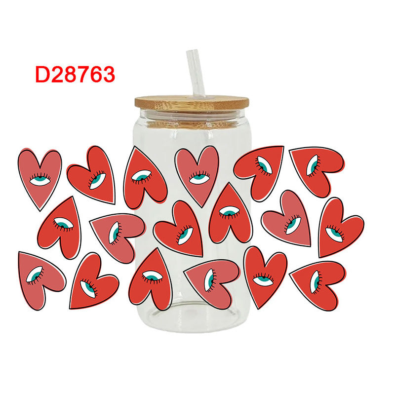 Wholesale Pink Love Valentine's Day 16oz Cup UV DTF Wraps