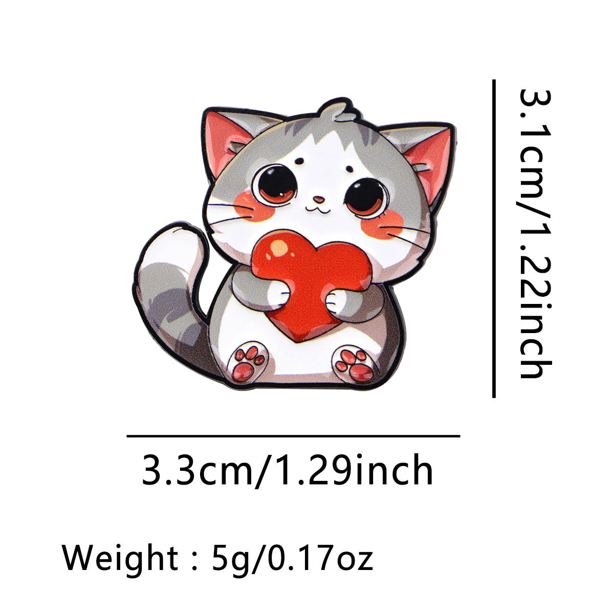 Wholesale Love Cat Brooch Cartoon Metal Badge Creative Personality Accessories
